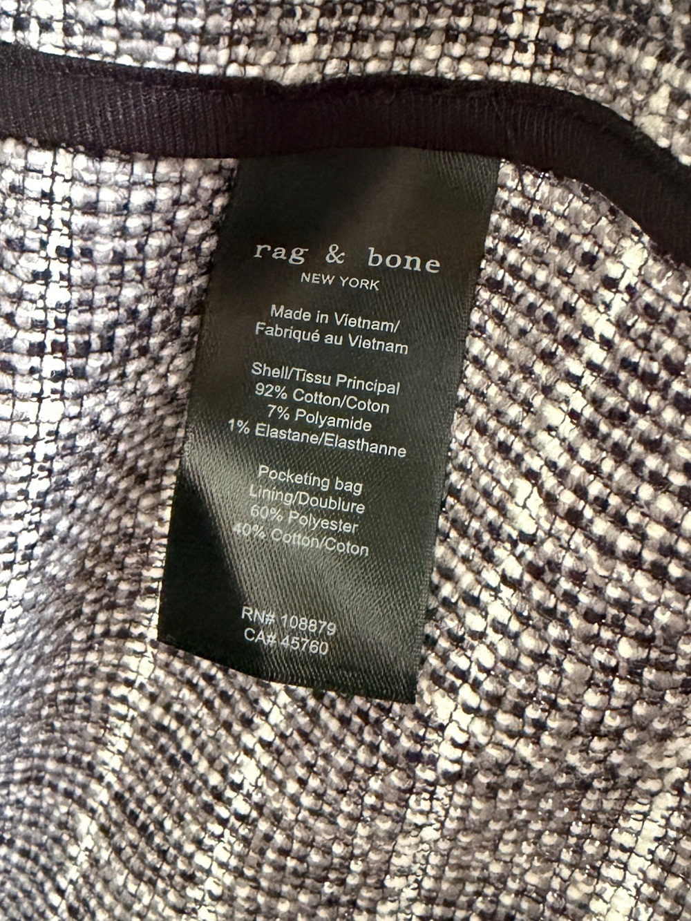 Rag & Bone grey check deconstructed check ames blazer (missing size) - Picture 10 of 16